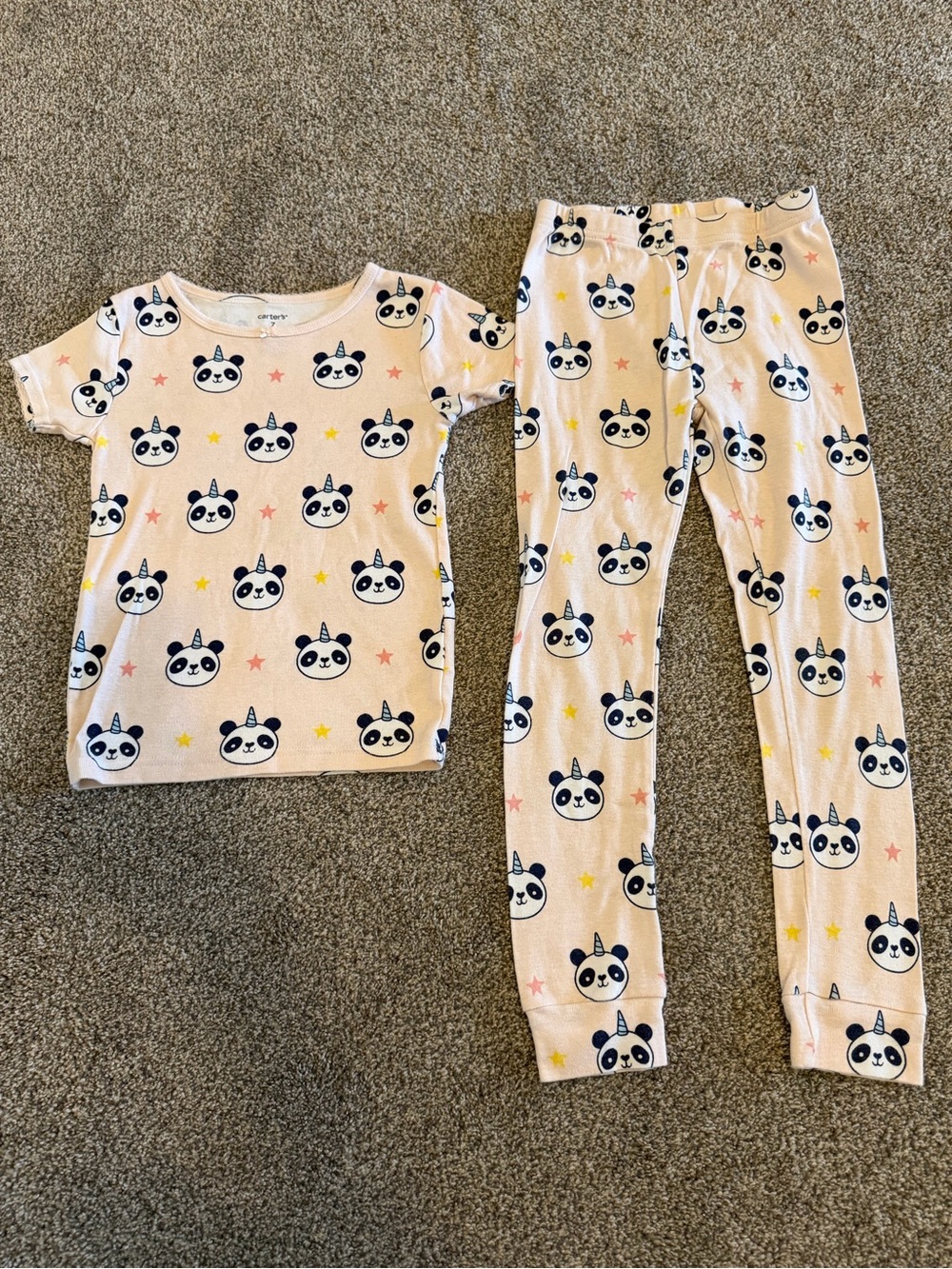 Carters Girl Panda Pink Pajama Set